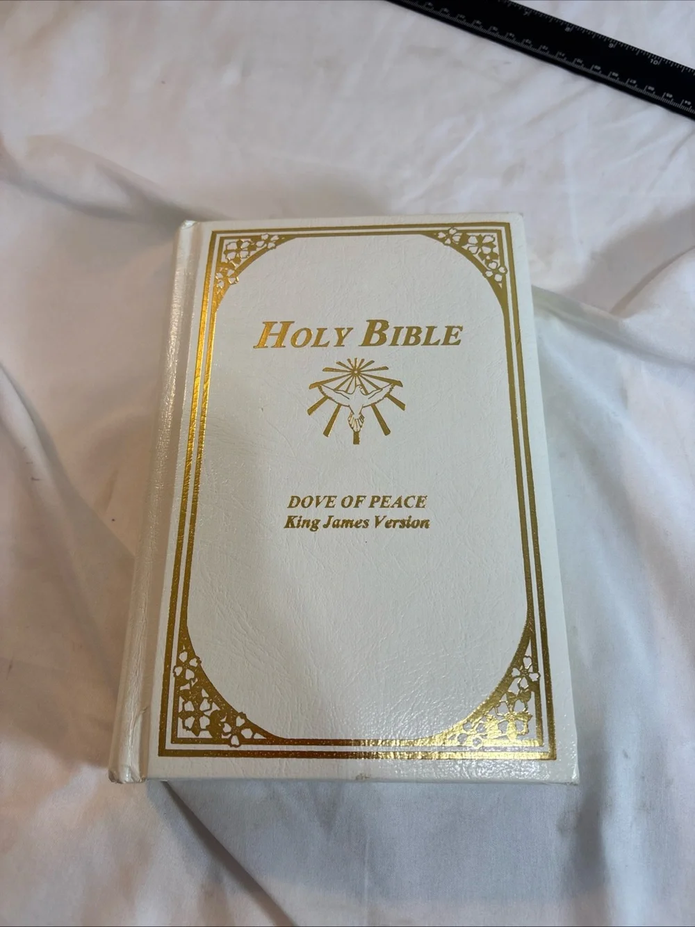 Holy Bible Dove of Peace - White Cover